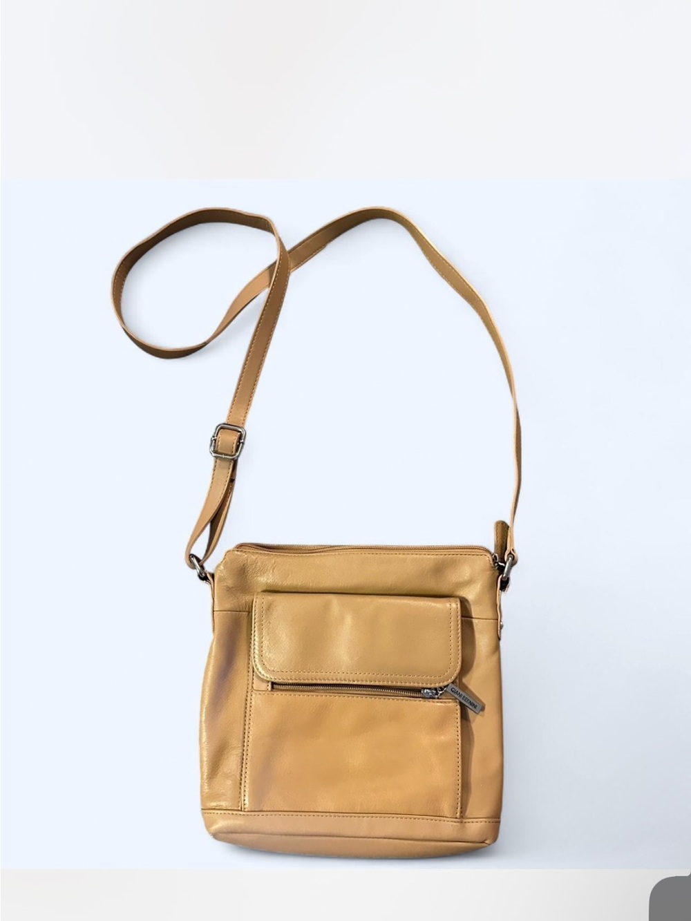 Giani Bernini Tan Crossbody Interior with Logo Plaque